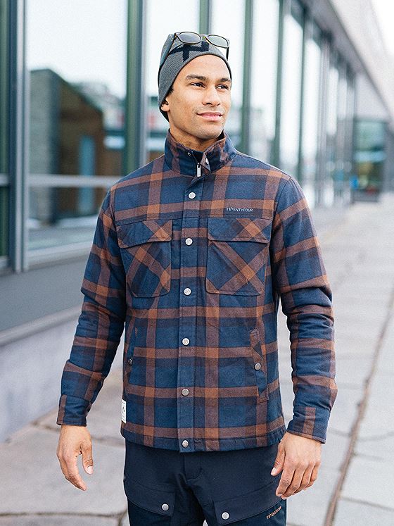 Twentyfour Finse Flannel Jakke Mørk Marine