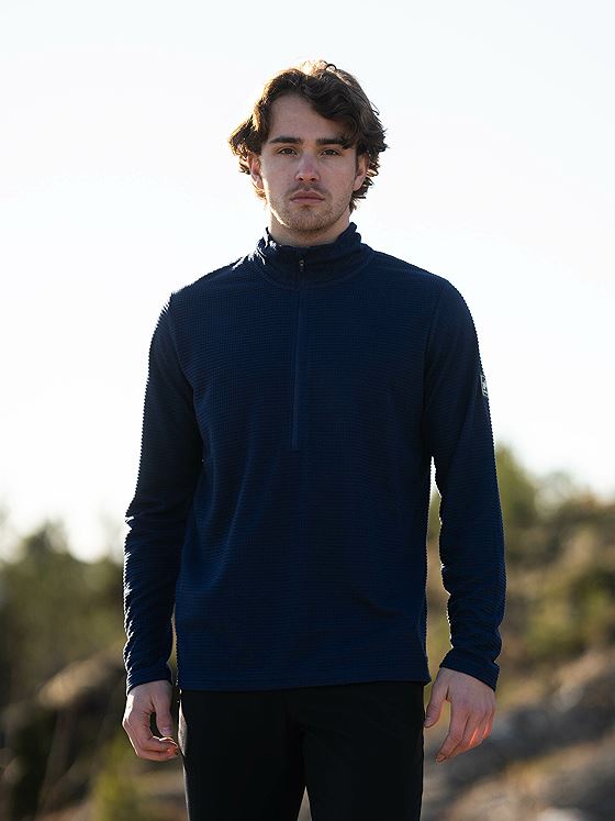 Twentyfour Flåm Half Zip Fleece Marineblå