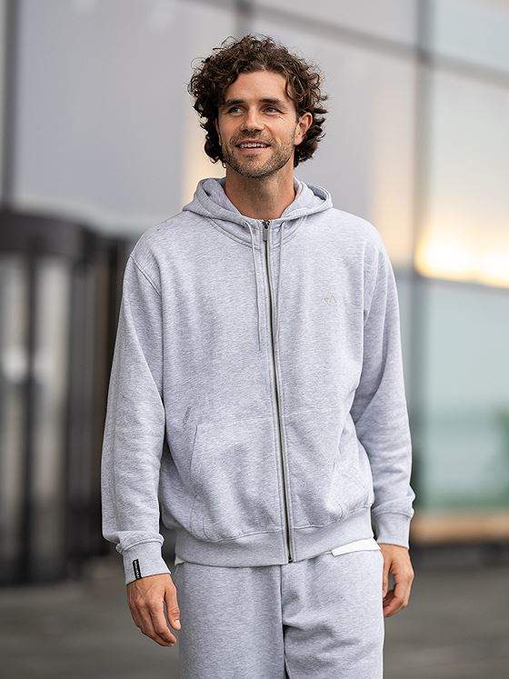 Twentyfour & Zip Hoodie Lys Grå M