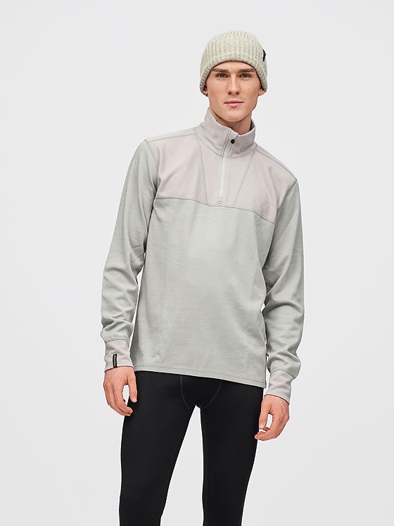 Twentyfour Aurora Obi Ull Half Zip Lys Grå