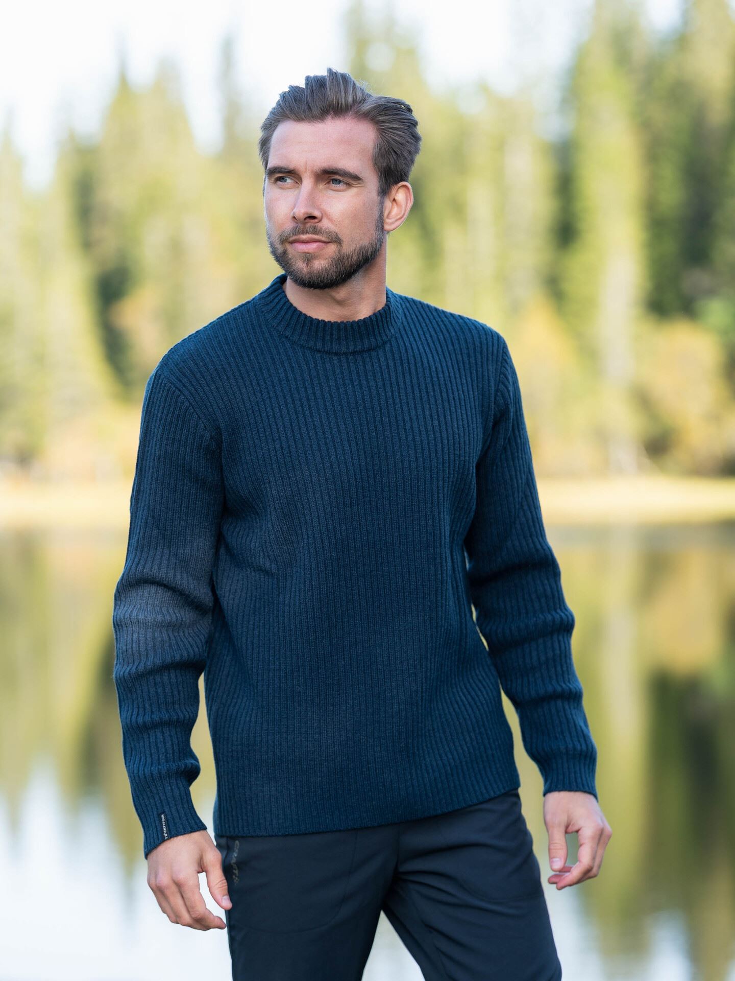 Twentyfour Mode Rib RN Sweater Marine