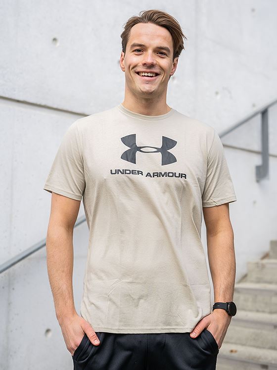 Under Armour UA Sportstyle Logo Short Sleeve Khaki Base / Black