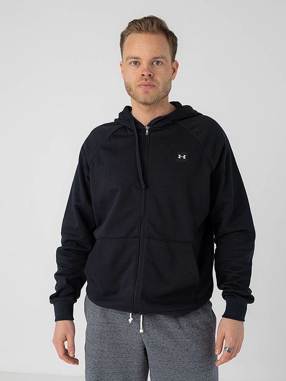 Under Armour Rival Fleece Full Zip Hoodie Black / Onyx White