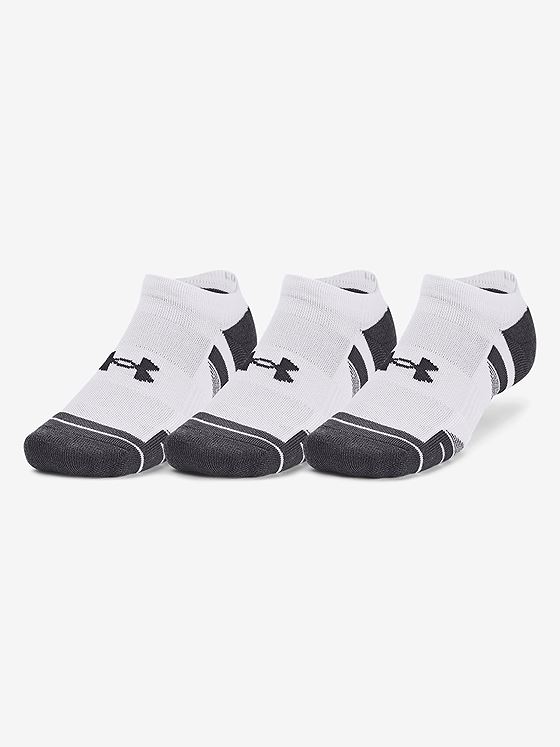 Under Armour Performance Tech 3pk No Show White / Jet Gray