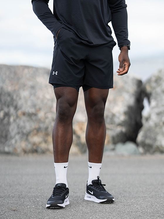 Under Armour Launch 7" 2-in-1 Shorts Black / Reflective Silver