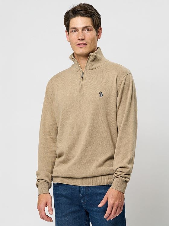 U.S. Polo Assn. Assn. Brison Knit Half Zip Crockery Melange