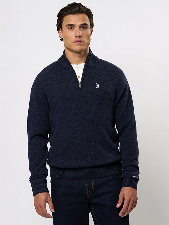 U.S. Polo Assn. Kevin Reg Lambswool Knit Dark Sapphire