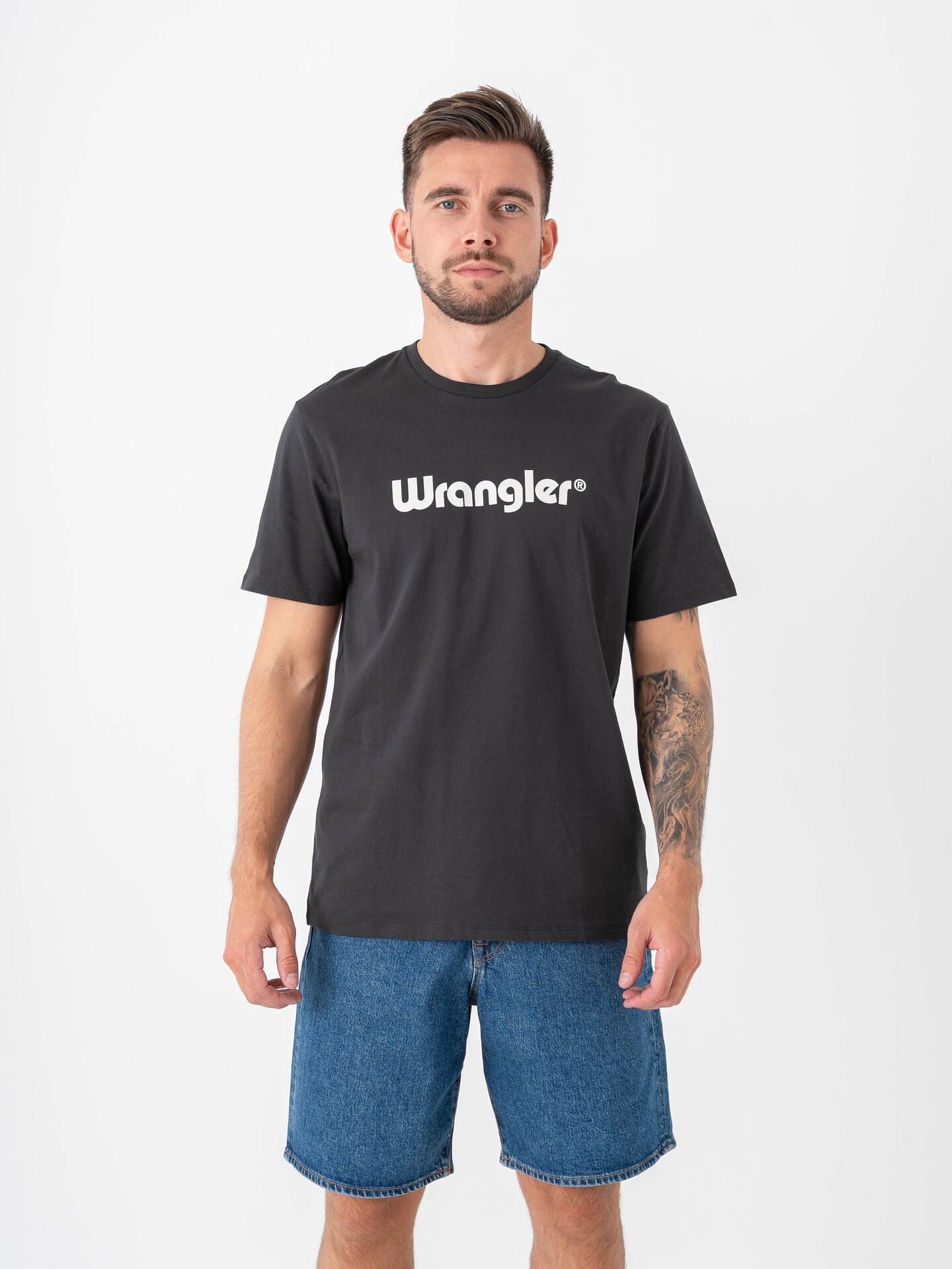 Wrangler Logo Tee Black