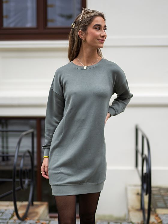 Moss Copenhagen Ima Sweat Dress Agave Green