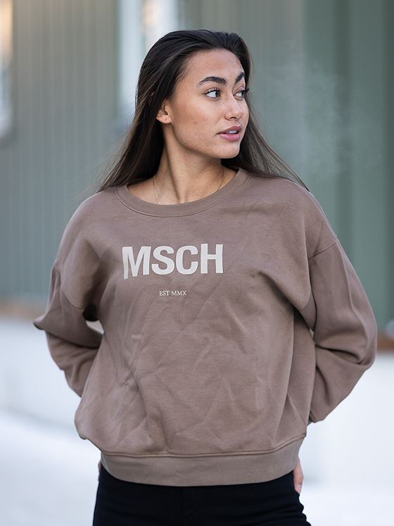Moss Copenhagen Ima MSCH Sweatshirt Caribou/White Pepper
