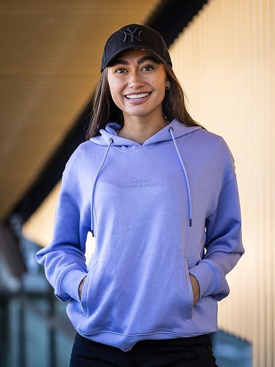Moss Copenhagen Ima Q Logo Hood Sweatshirt Thistle Down