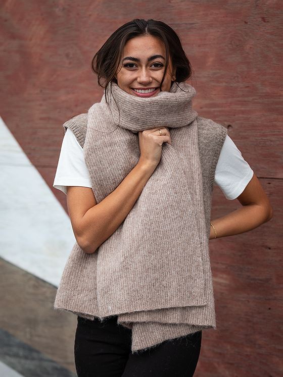 NA-KD Alpaca Blend Scarf Beige