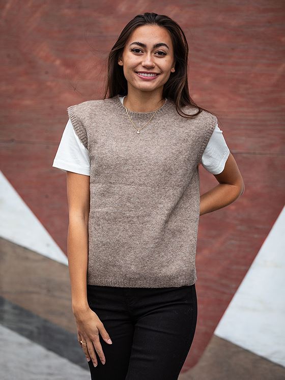 NA-KD Wool Blend Knitted Vest Beige
