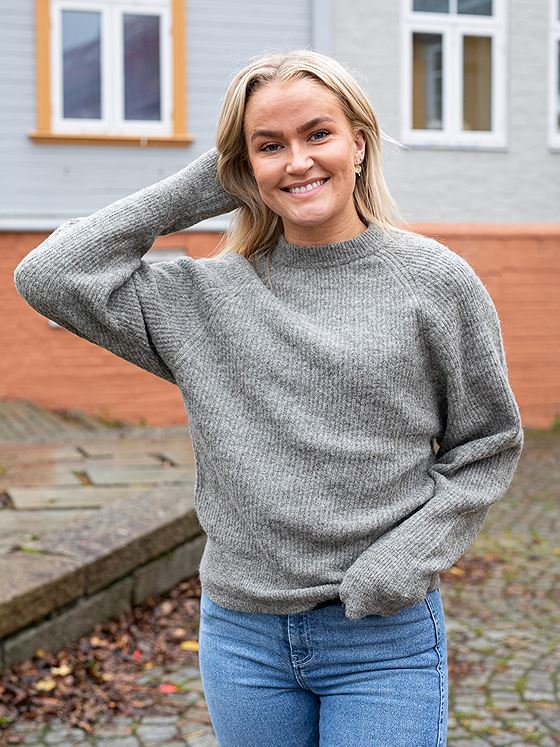 NA-KD Wool Blend Raglan Sleeve Sweater Dark Green