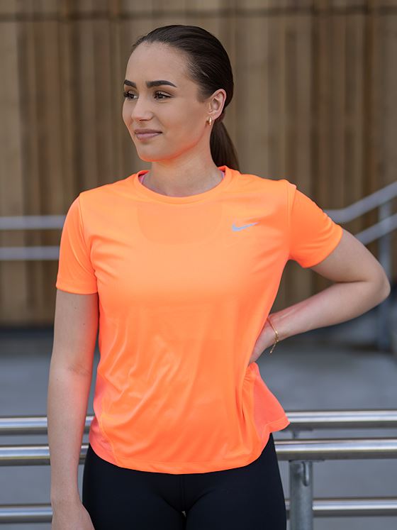 Nike Miler Tee Short Sleeve Bright Mango/Reflective Silver