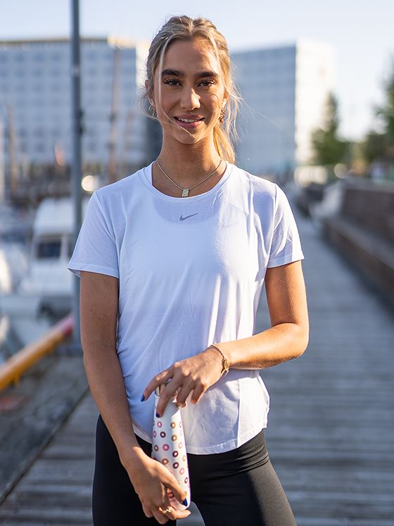 Nike One Luxe Short Sleeve Standard Top White/ Reflective Silver