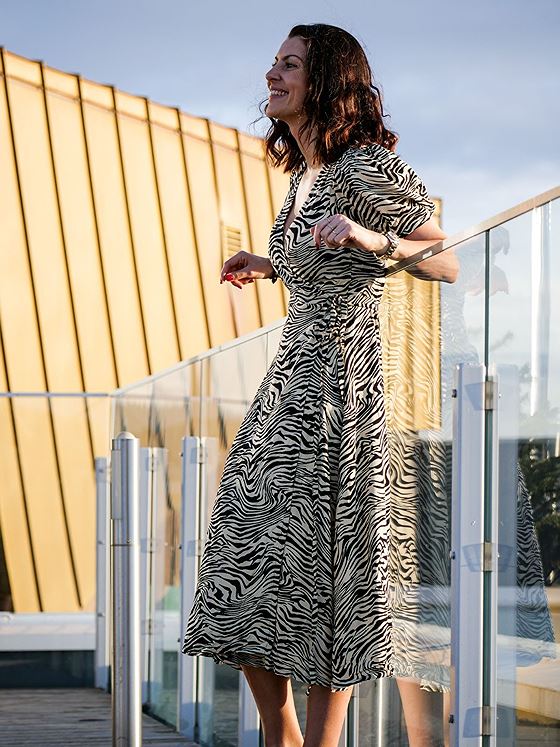 Just Female Sephina Wrap Dress Zebra aop