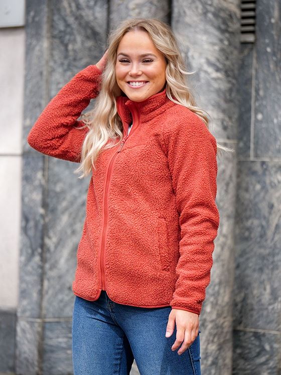 Twentyfour Finse Pilefleece Mørk Tegl