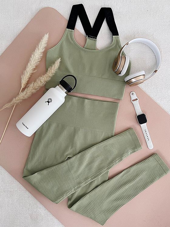 Röhnisch Seamless Rib High Waist Tights Desert Sage