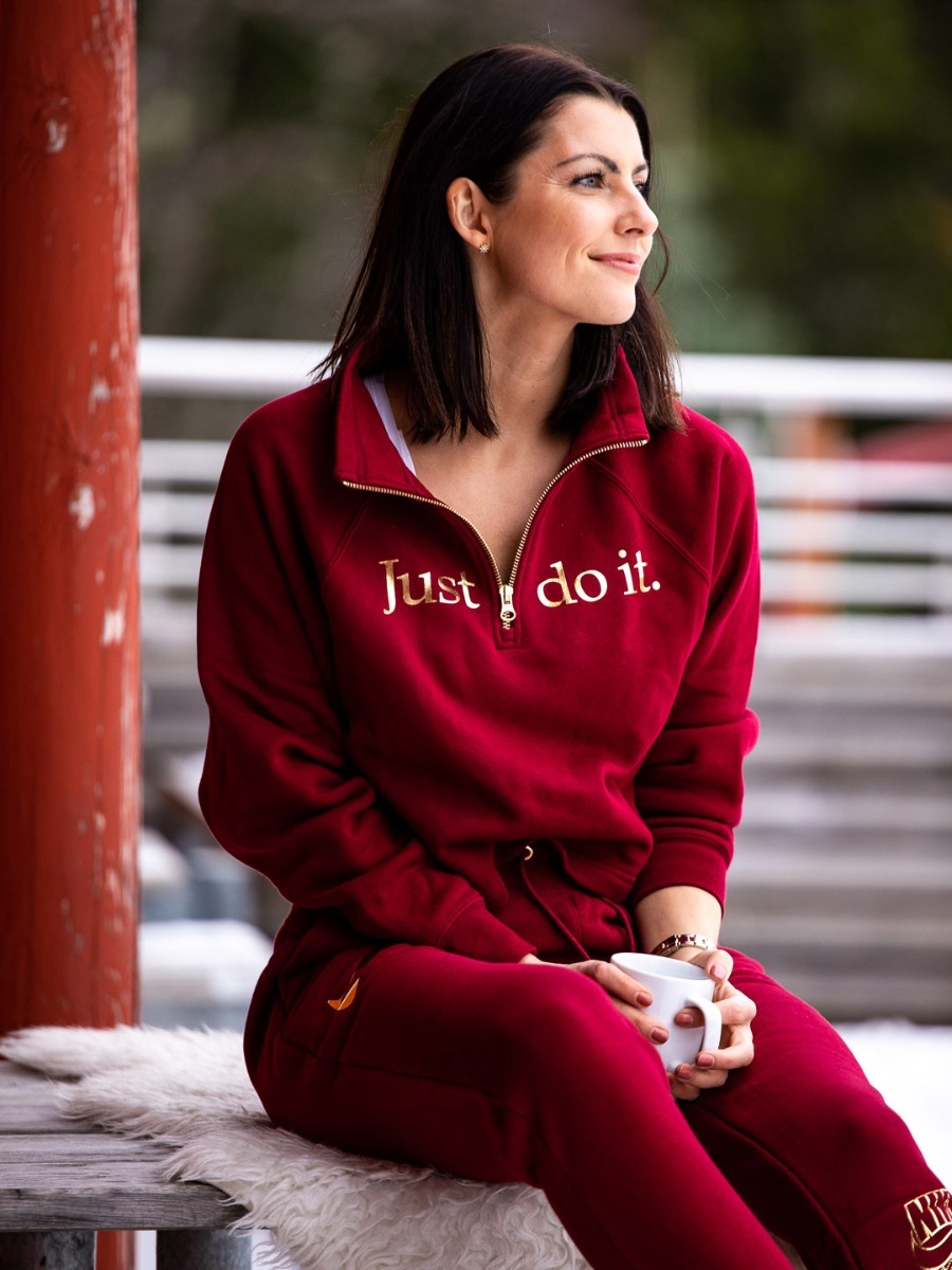 Nike Funnel 1/2 ZIP BB Shine Team red