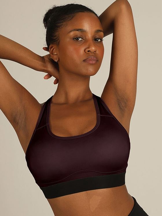 Stay in Place Padded Crossback Sports Bra Plum Pout