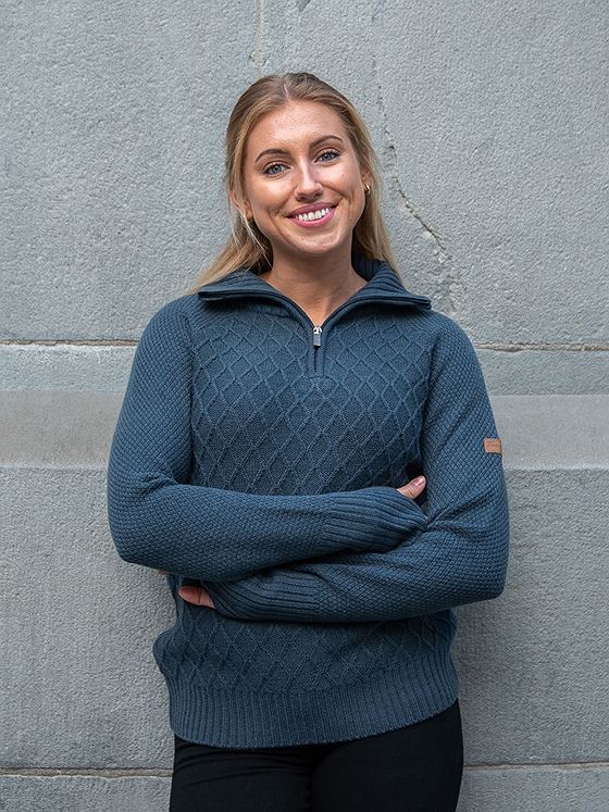 Twentyfour Mellow Half Zip Ullgenser Blågrå