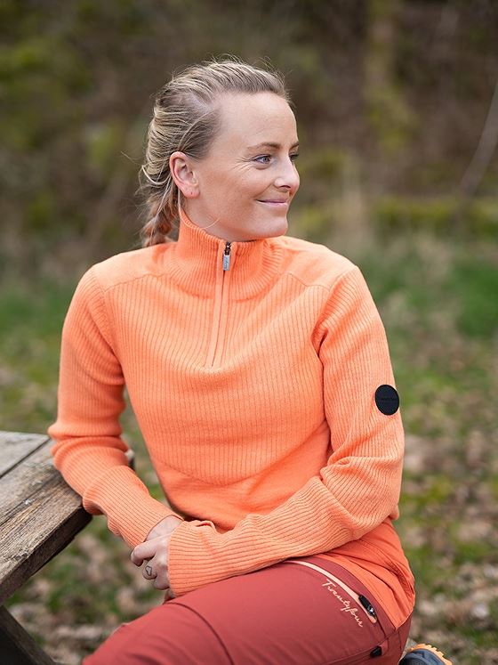 Twentyfour Flåm Half Zip Ullgenser Fersken