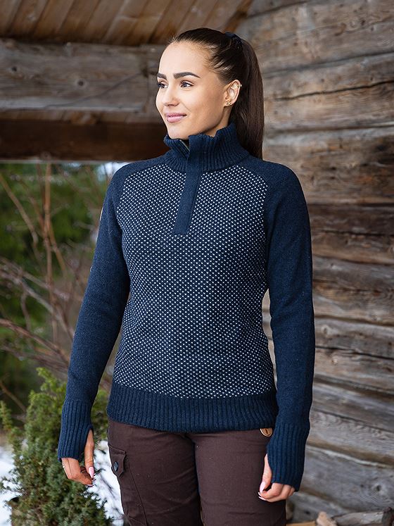 Tufte Rosenfink W Low Half Zip Dark Blue