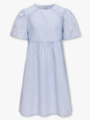 Kids Only Daimi Short Sleeve Detail Dress Woven Cashmere Blue White