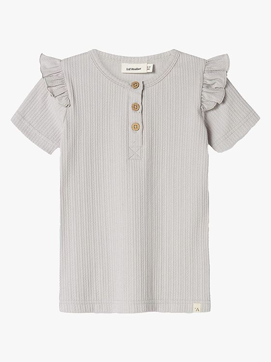 Lil- Atelier Fleura Short Sleeve Slim Top Vapor Blue