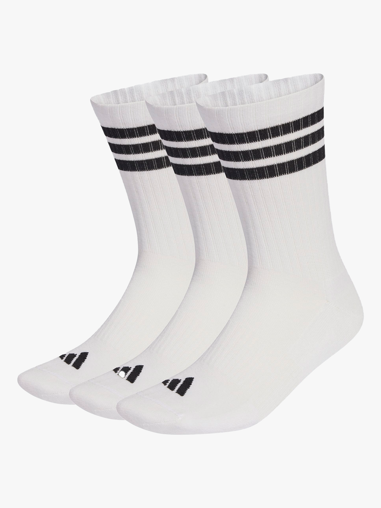adidas 3-Stripes Essentials Crew 3 Pack White / Black