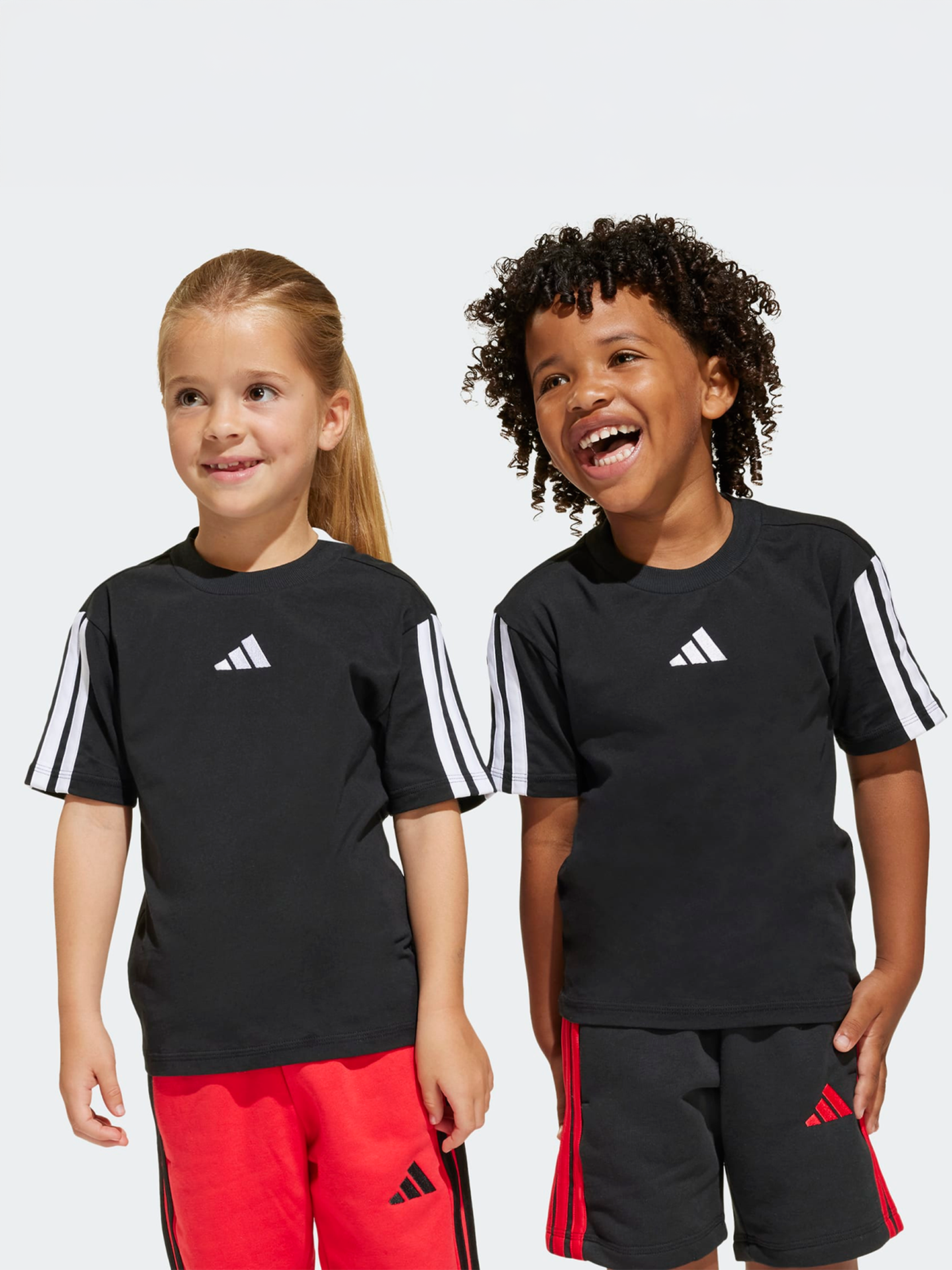 adidas 3-Stripes Tee 160 Kids Black / White