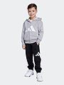 adidas Big Logo Fleece Full Zip Track Suit Kids Medium Grey / White