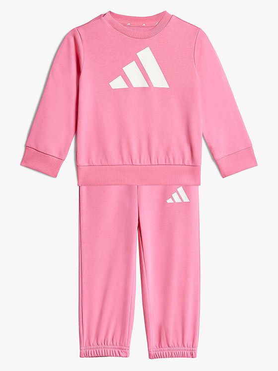 adidas Big Logo French Terry Jog Sett PNKFUS/WHITE