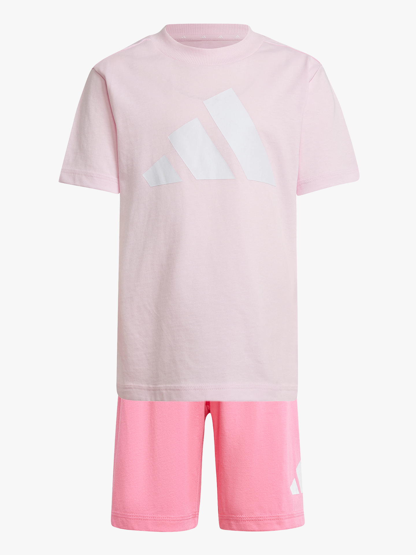 adidas Big Logo Tee-Set 160 Kids Pink / White