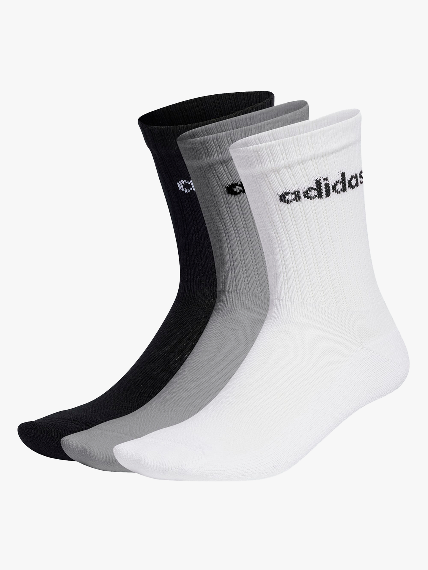 adidas Crew 3 Pack Grey / White / Black