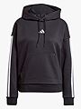 adidas 3-Stripes Fleece Hoodie Black / White