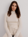 Aim'n Ribbed Wool Half Zip Café Au Lait