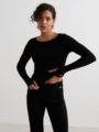 Aim'n Ease Ribbed Long Sleeve Top Black