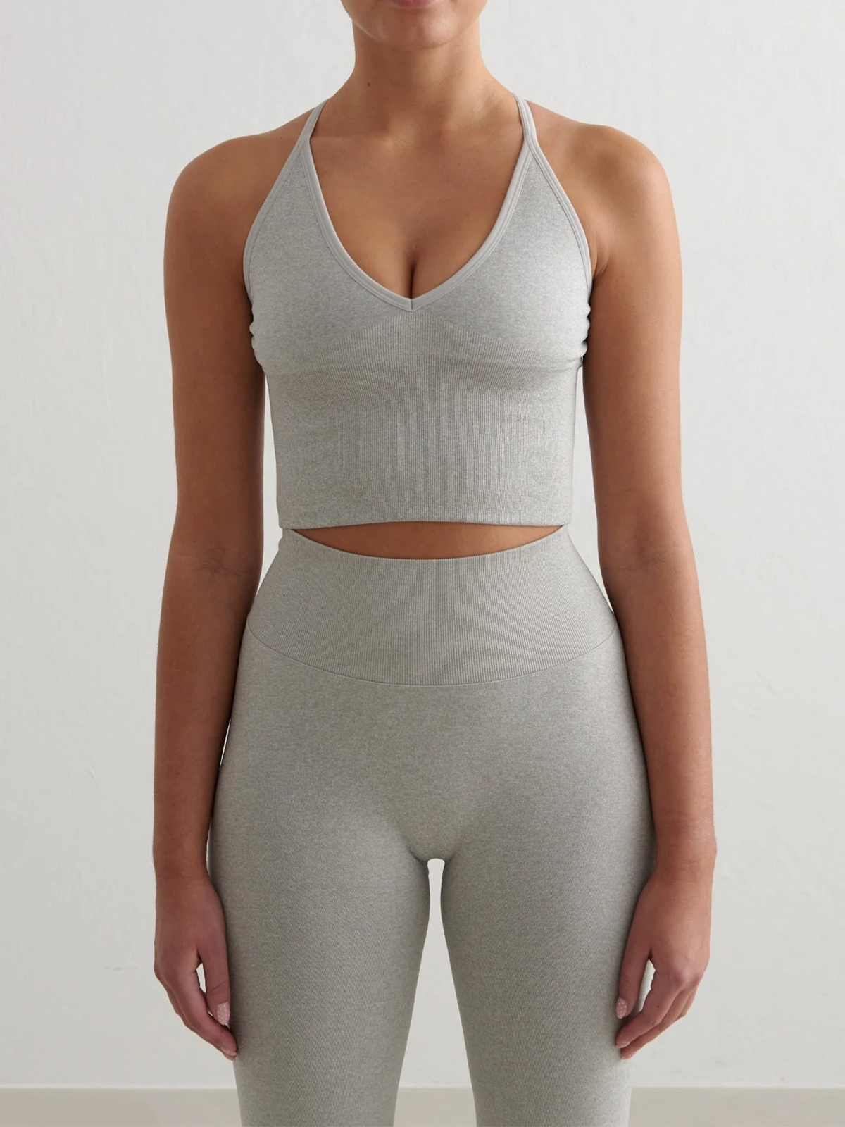 Aim'n Shape Seamless Cross Back Bralette Grey Melange