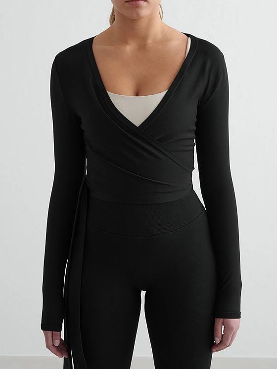 Aim'n Shape Seamless Wrap Top Black