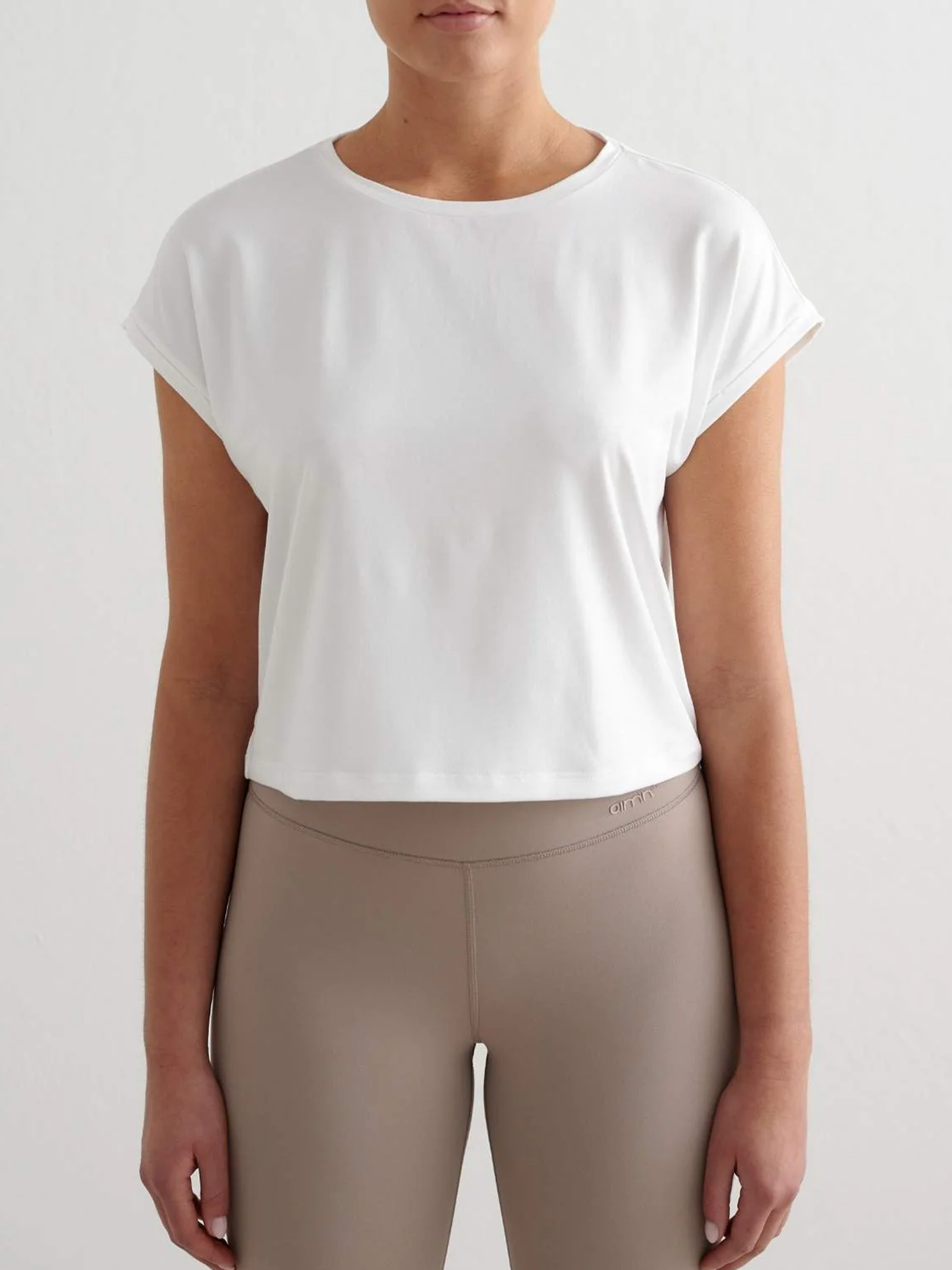 Aim'n Soft Basic Roll Sleeve Top White