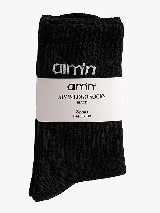 Aim'n Logo Socks 3-Pack Black
