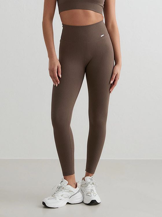 Aim'n Ribbed Seamless Tights Macchiato