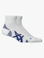 ASICS 2 Pack Cushioned Run Quarter Sock Brilliant White/Asics Blue