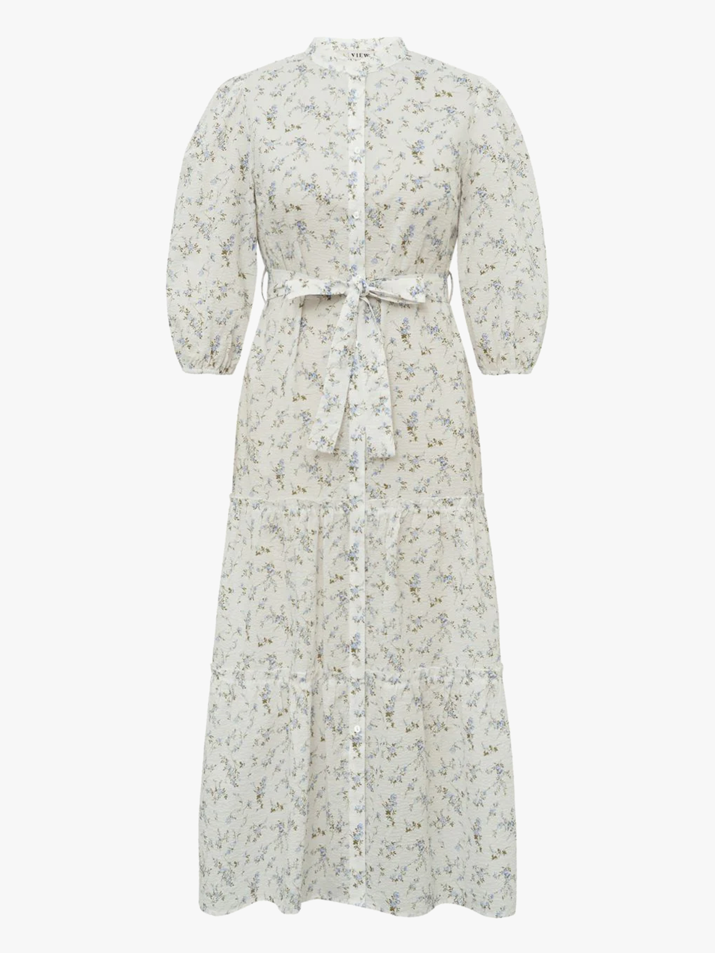 A-View Kate Long Dress Off White / Blue