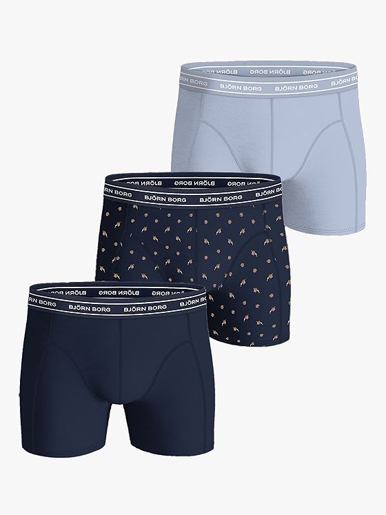 Björn Borg Borg Premium Cotton Stretch 3-Pack Blue / Print