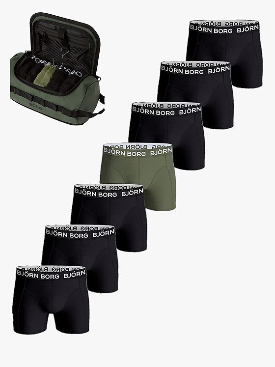 Björn Borg Borg Cotton Stretch Boxer 7-Pack Black / Green