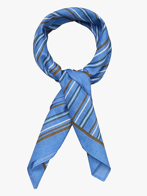 Becksöndergaard Scallopia Striped Cotta Scarf Azure Blue