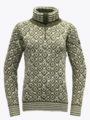 Devold Svalbard Wool Zip Neck Olive/Offwhite
